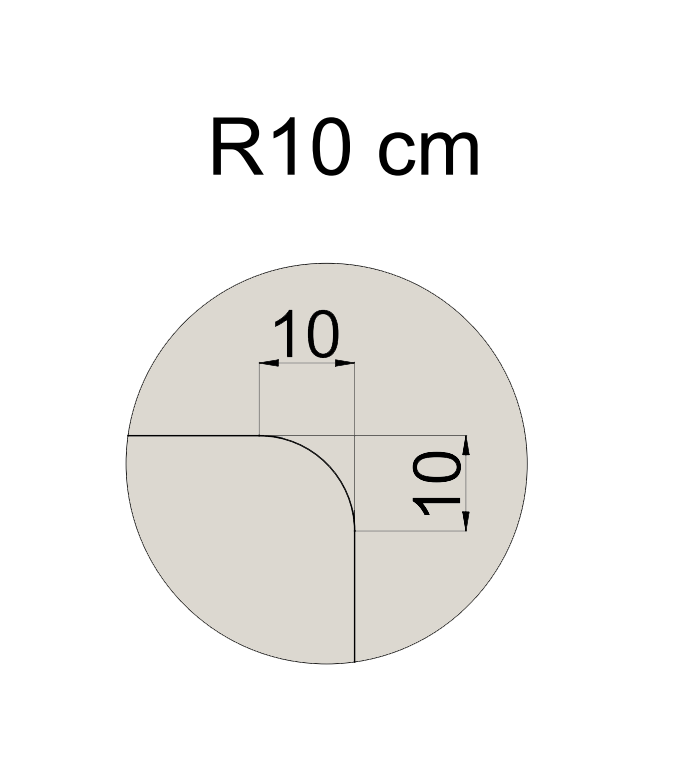R 10 cm